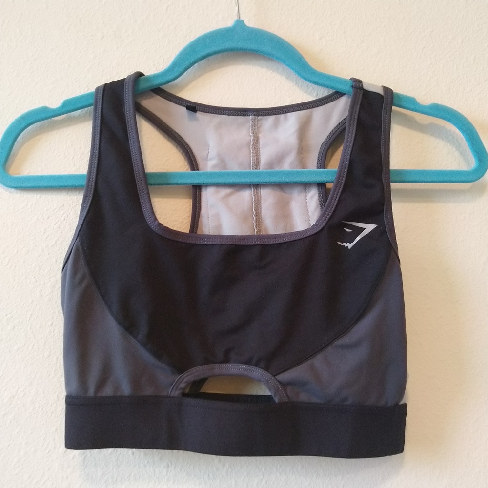 Gymshark Prism Sports Bra Rare Top Grey Black